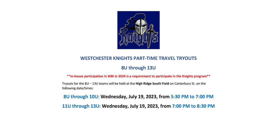 WESTCHESTER KNIGHTS TRYOUTS